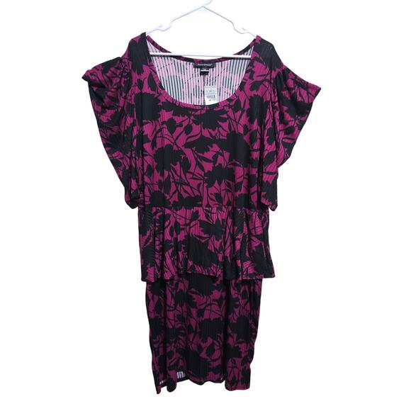 New Ashley Stewart Peplum Dress Purple and Black Plus Size 22/24 (829) - Picture 1 of 5